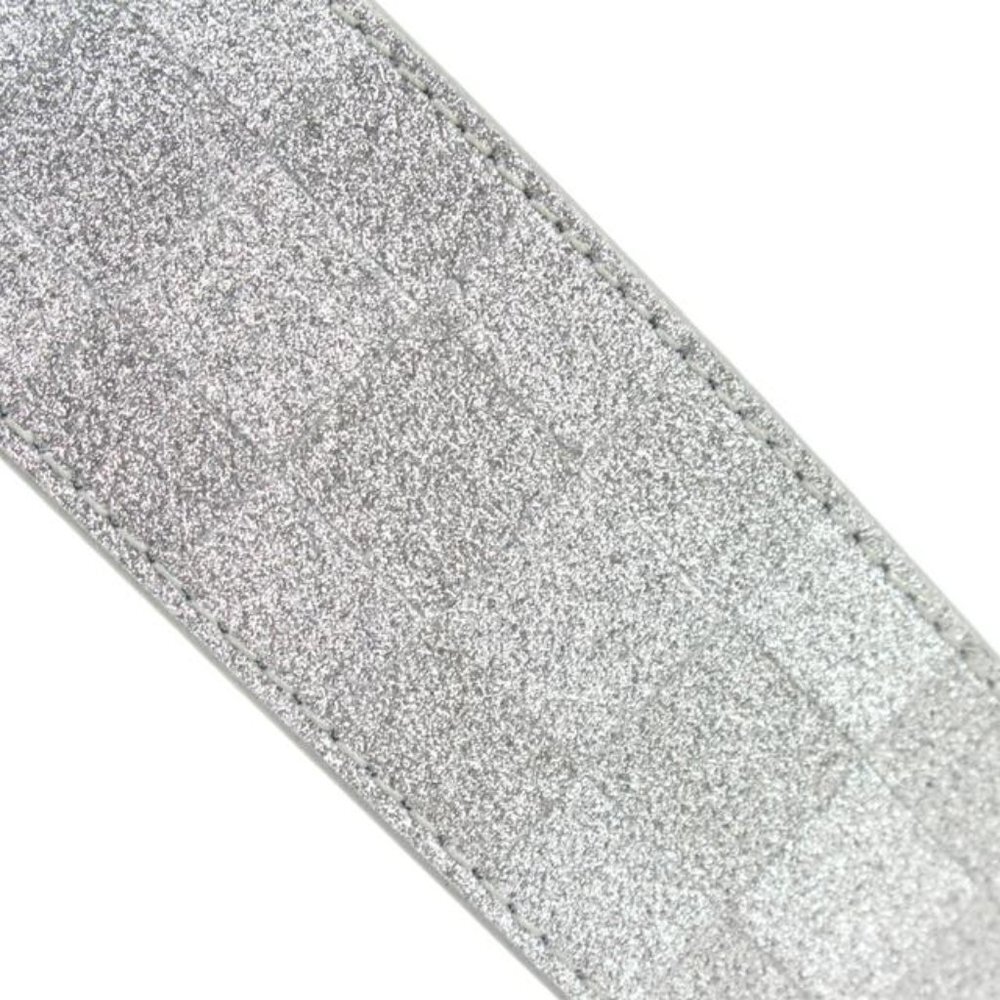 Louis Vuitton Glitter Silver Damier LV Pyramide 40mm Belt 37LV128S - Picture 11 of 12